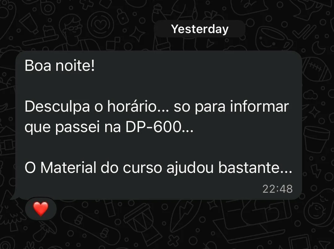Depoimento de aluno da formação, número 5